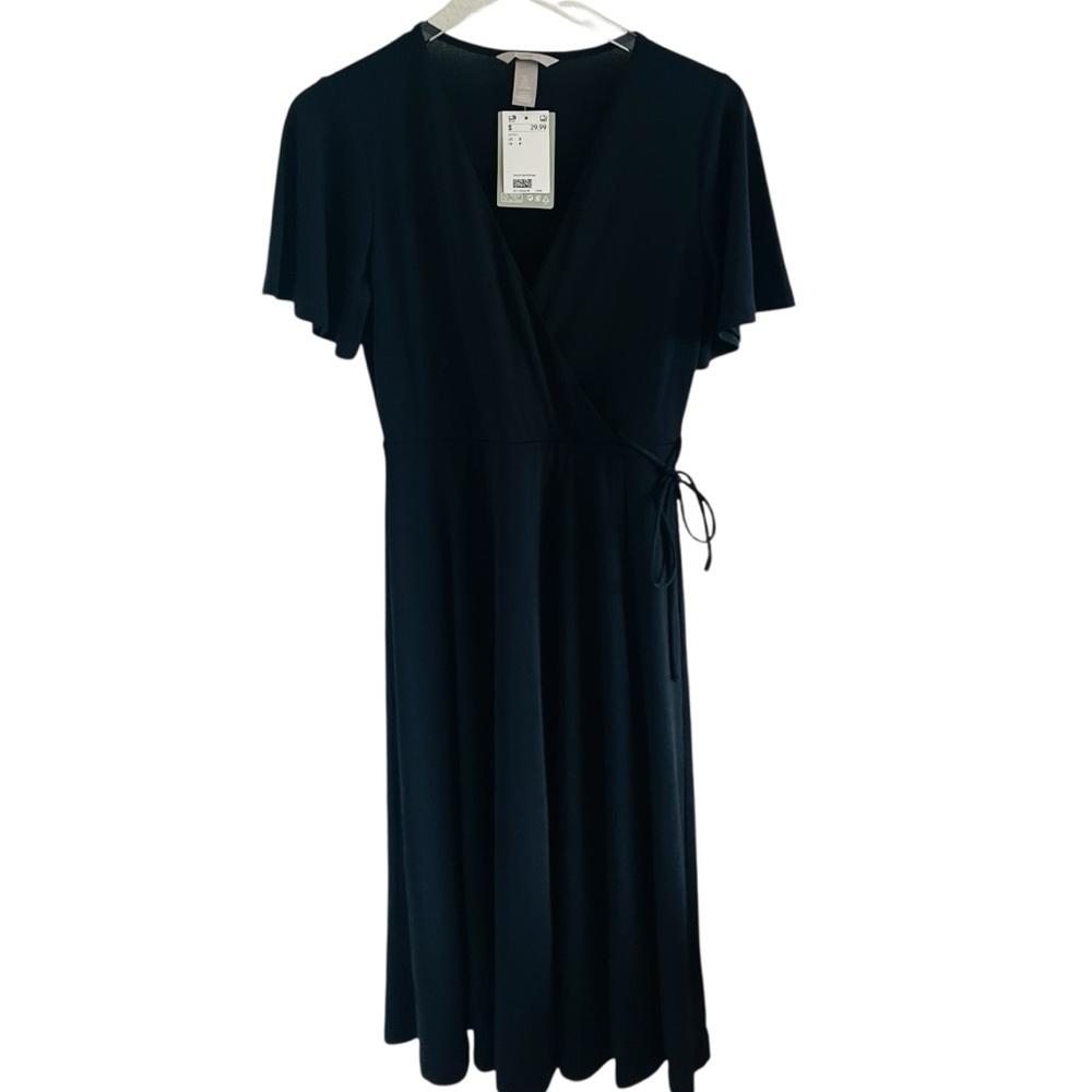 H&M Black Long Wrap Dress